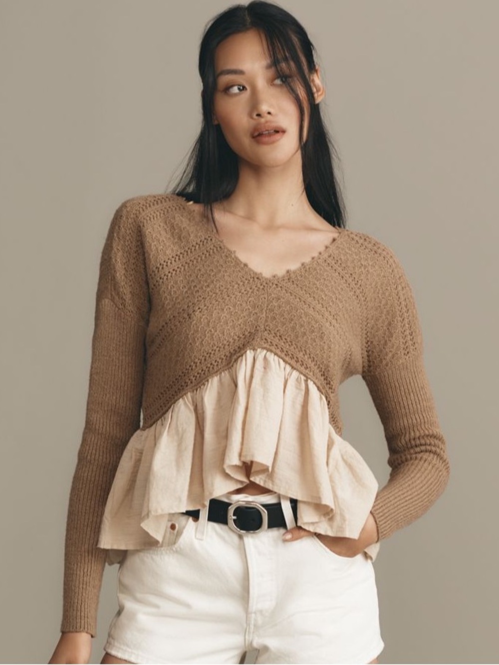 NWT Anthropologie Twofer Sweater Blouse Size XS